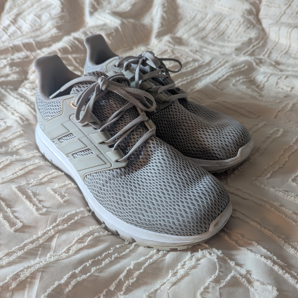 Adidas Light Gray Mesh Sneakers